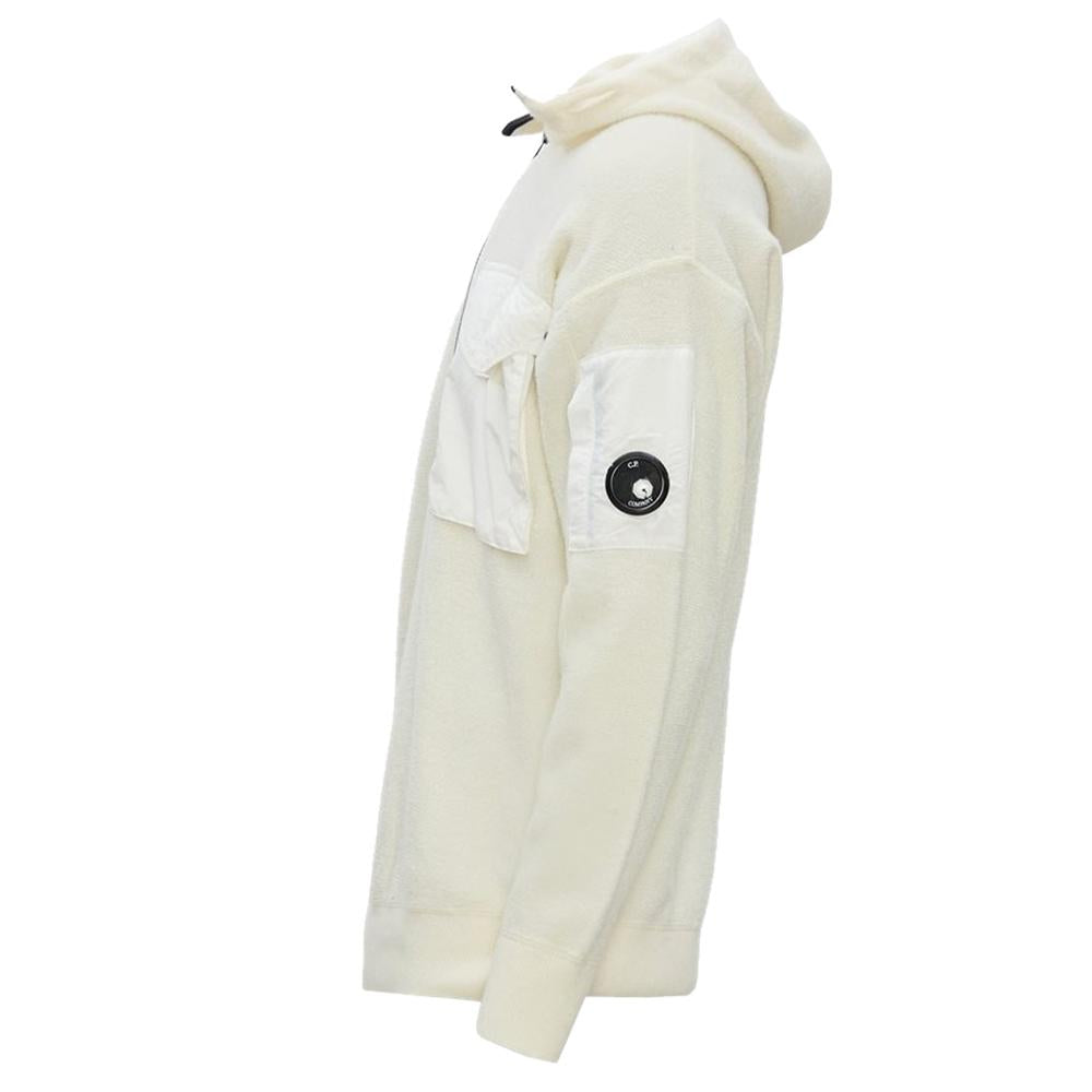 CP Company Lens Wool Knit Half Zip Hoodie