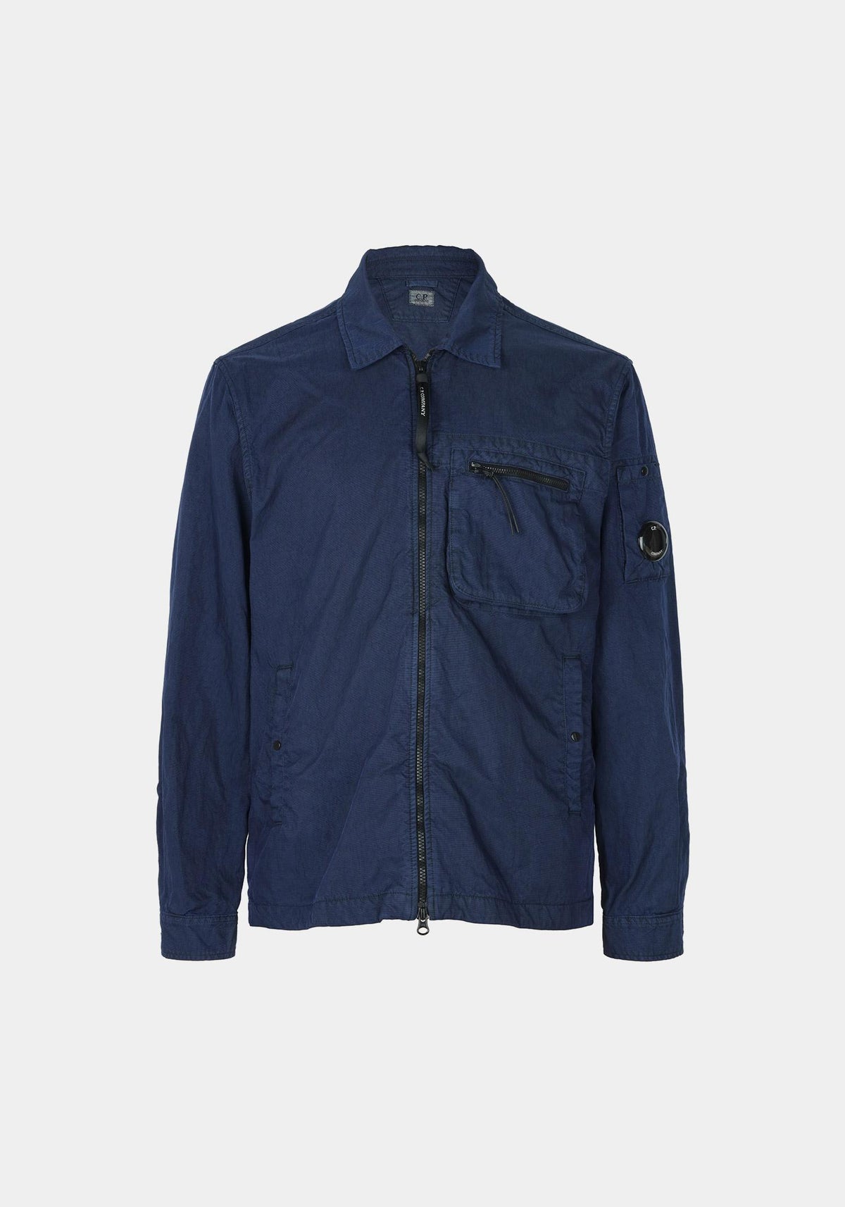 CP Company Navy Panama R Lens Zip-Up Overshirt Jacket 20CMOS074A 110540S 889
