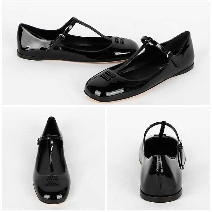 Miu Miu Patent Leather Ballerina Flats 5F136E 069 F0002