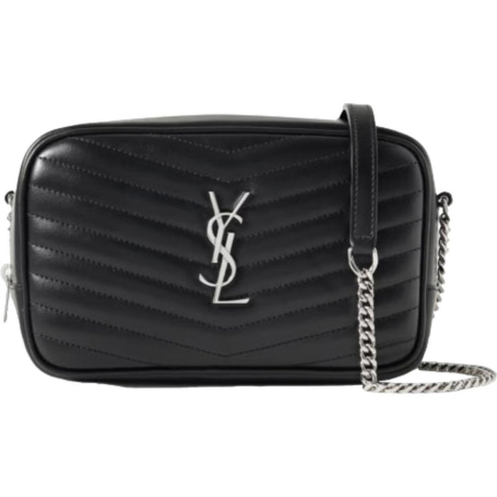 Saint Laurent Black Quilted Monogram Lou Mini Crossbody Bag