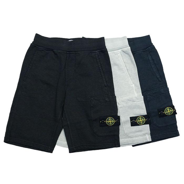 STONE ISLAND Pigment-Dyed Wappen Logo Junior Shorts