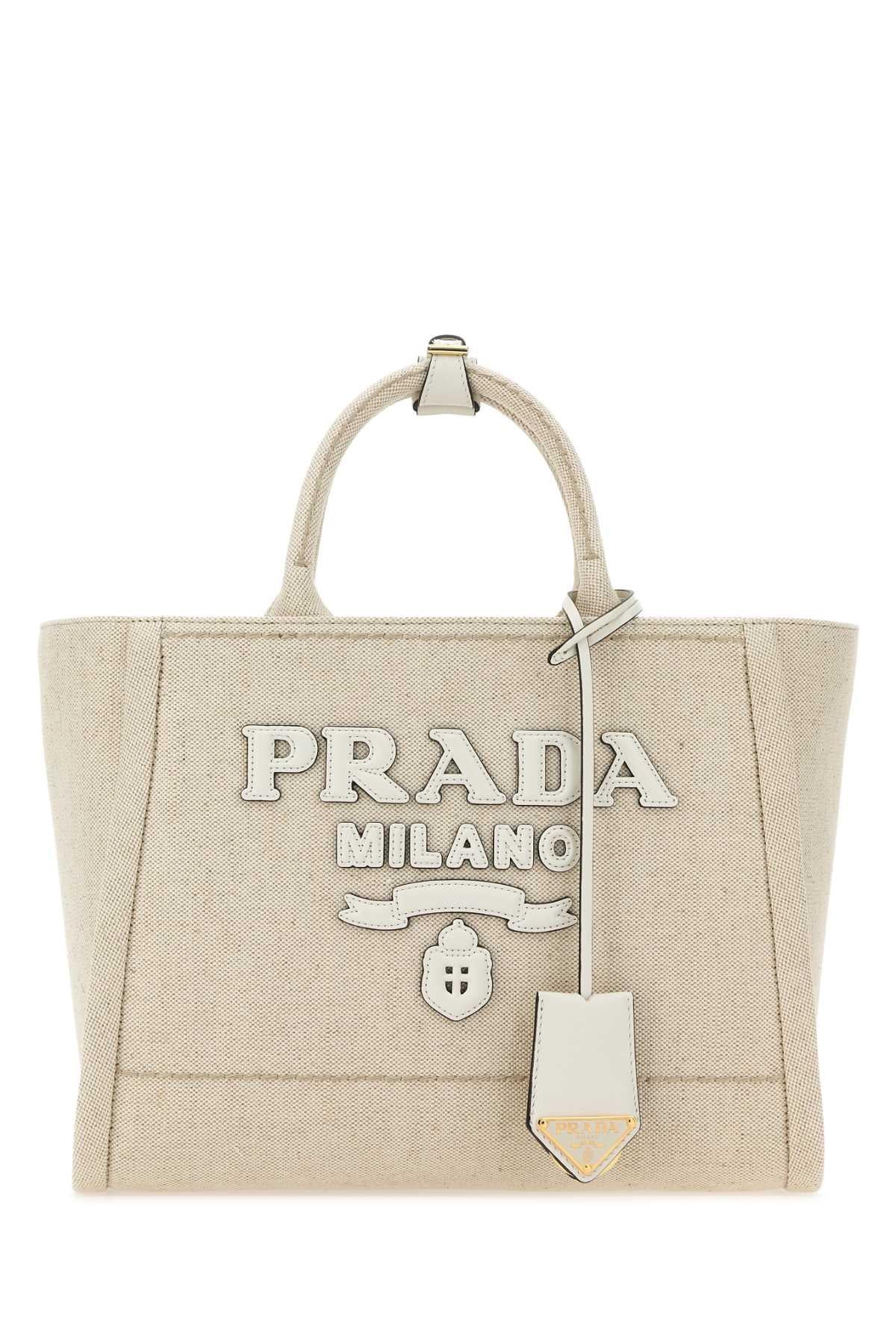 PRADA Black Leather Structured Tote Bag