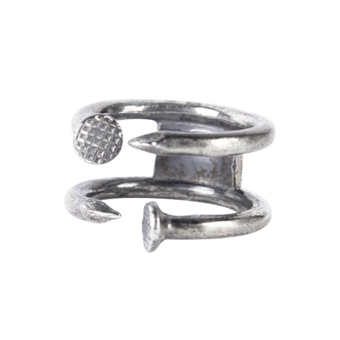 GUIDI Double Square Nail 925 Silver Ring G AN11