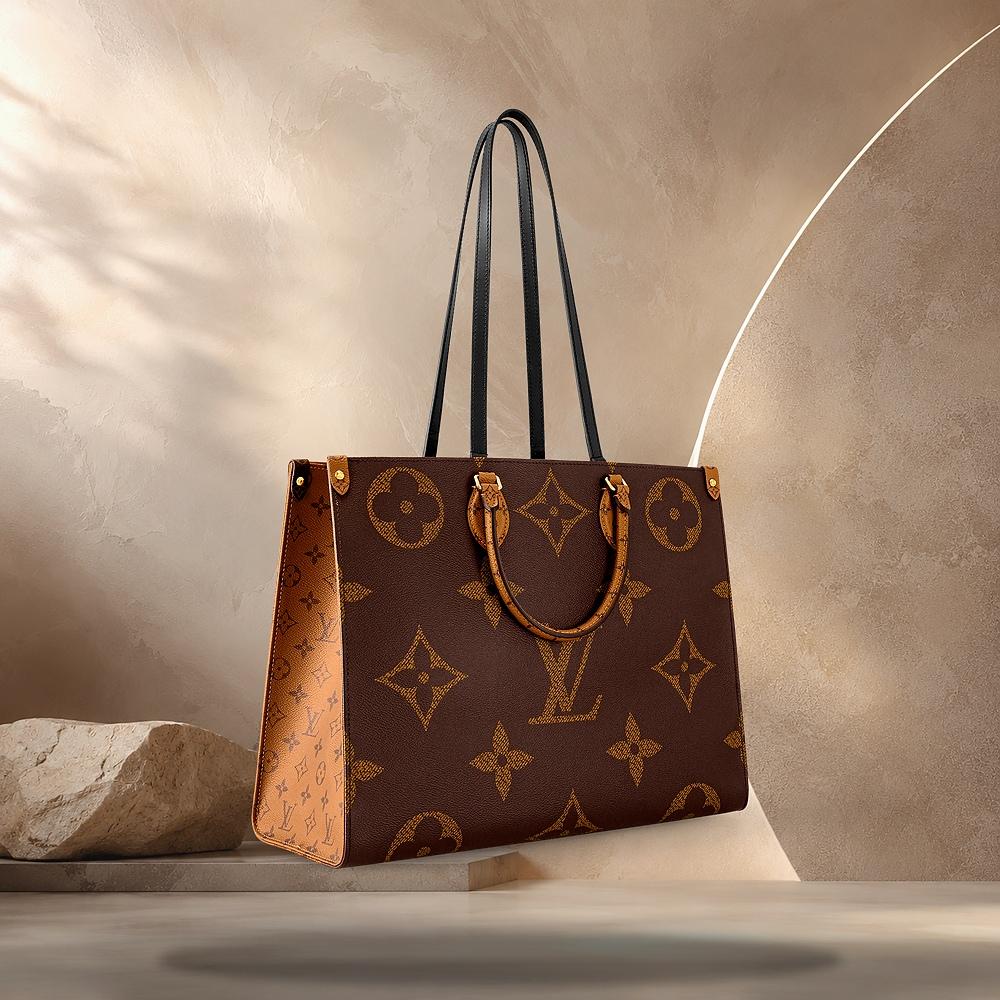 Louis Vuitton Monogram and Reverse Coated Canvas OnTheGo GM Tote Bag