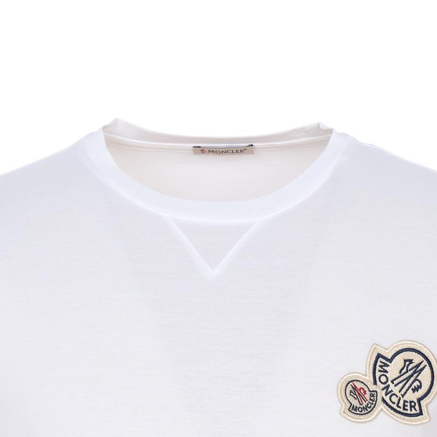 Moncler Men’s Short Sleeve T-Shirt White Cotton Tee