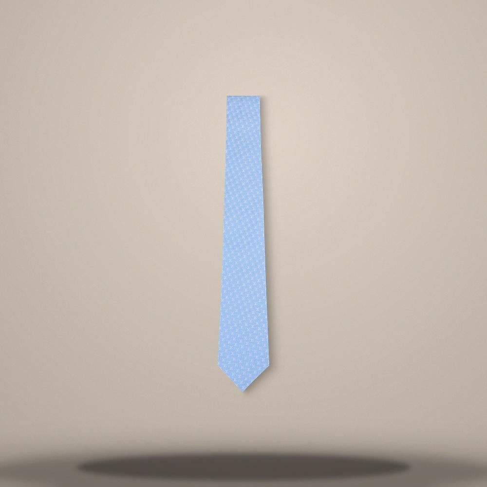 Louis Vuitton Light Blue LV Interlocked Silk Tie M98056