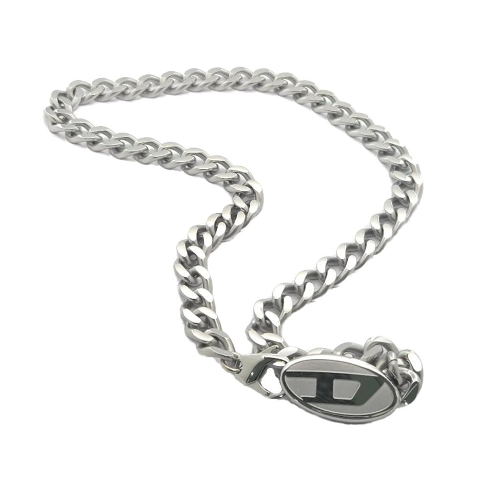 DIESEL D Logo Stainless Steel Chain Necklace for Men DX1509040