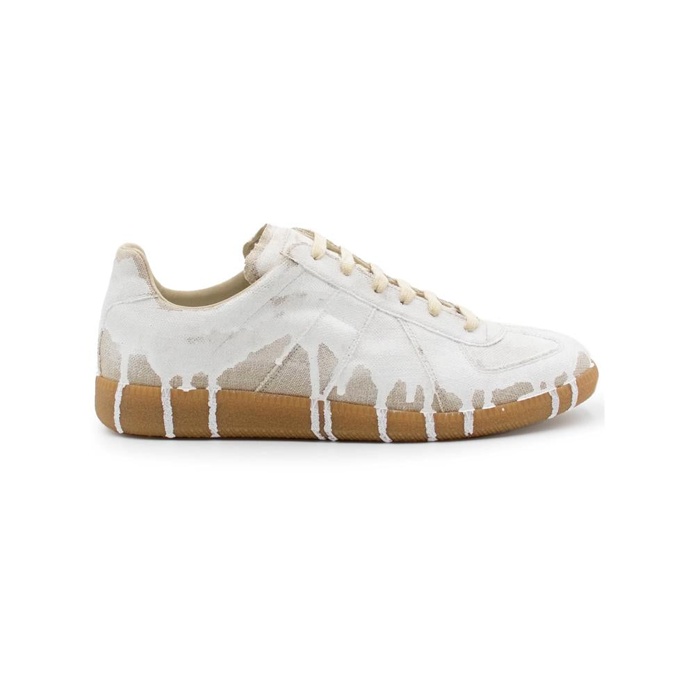 Maison Margiela Natural Paint Low-Top Sneakers White
