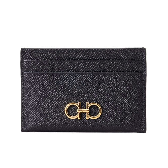 Ferragamo Gancini Leather Card Holder Wallet 5CC