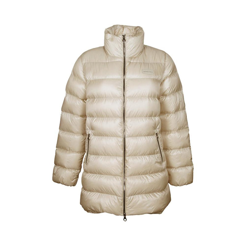 Duvetica Beige BONAGIA Logo Patch Puffer Jacket