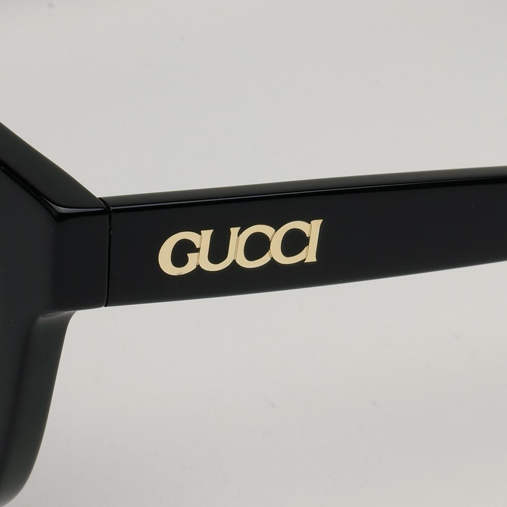 GUCCI Black Square Acetate Asian Fit Logo Sunglasses GG1797SK 001
