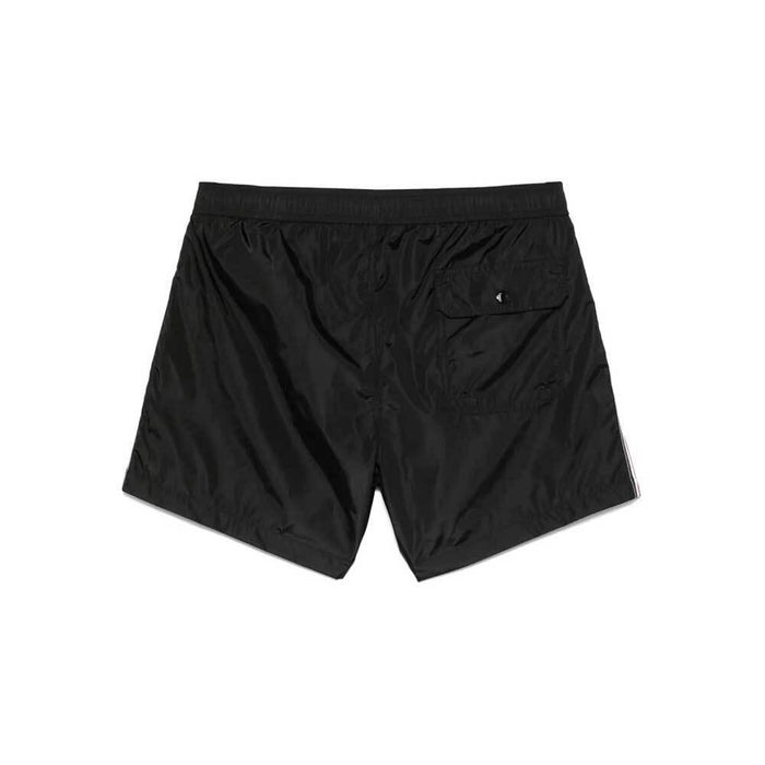 Moncler Men's Logo Patch Black Swim Shorts