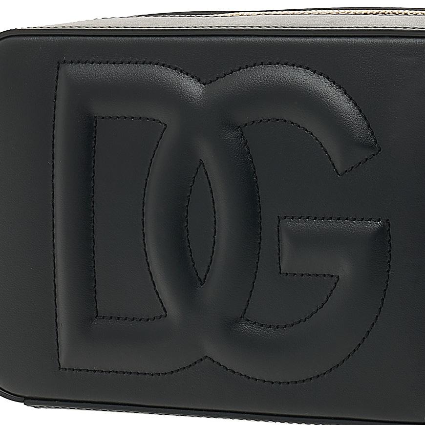D&G Women’s DG Logo Camera Bag Black Crossbody Leather