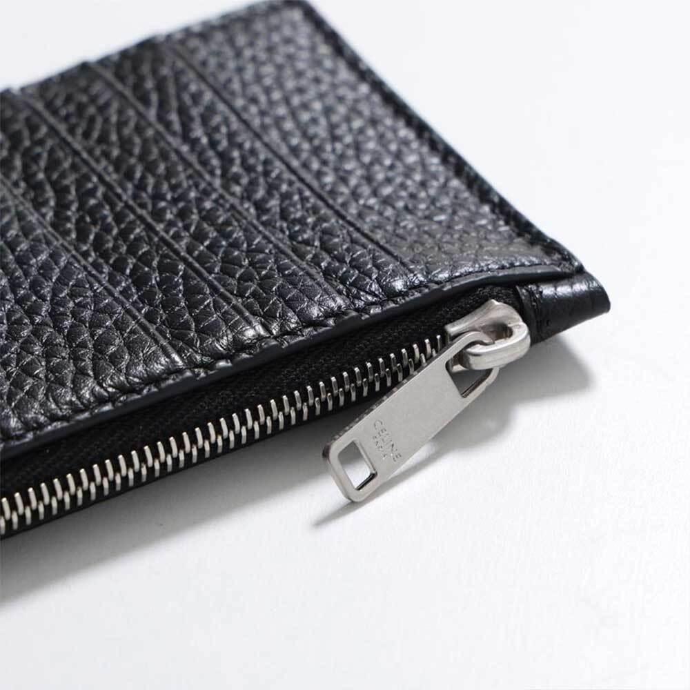 CELINE Grain Calfskin Zipper Compact Card Holder 10B683GTH 38SI