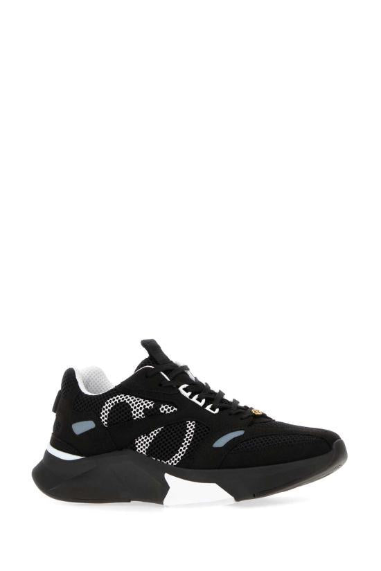 VALENTINO Garavani Black Leather Low-Top Sneakers