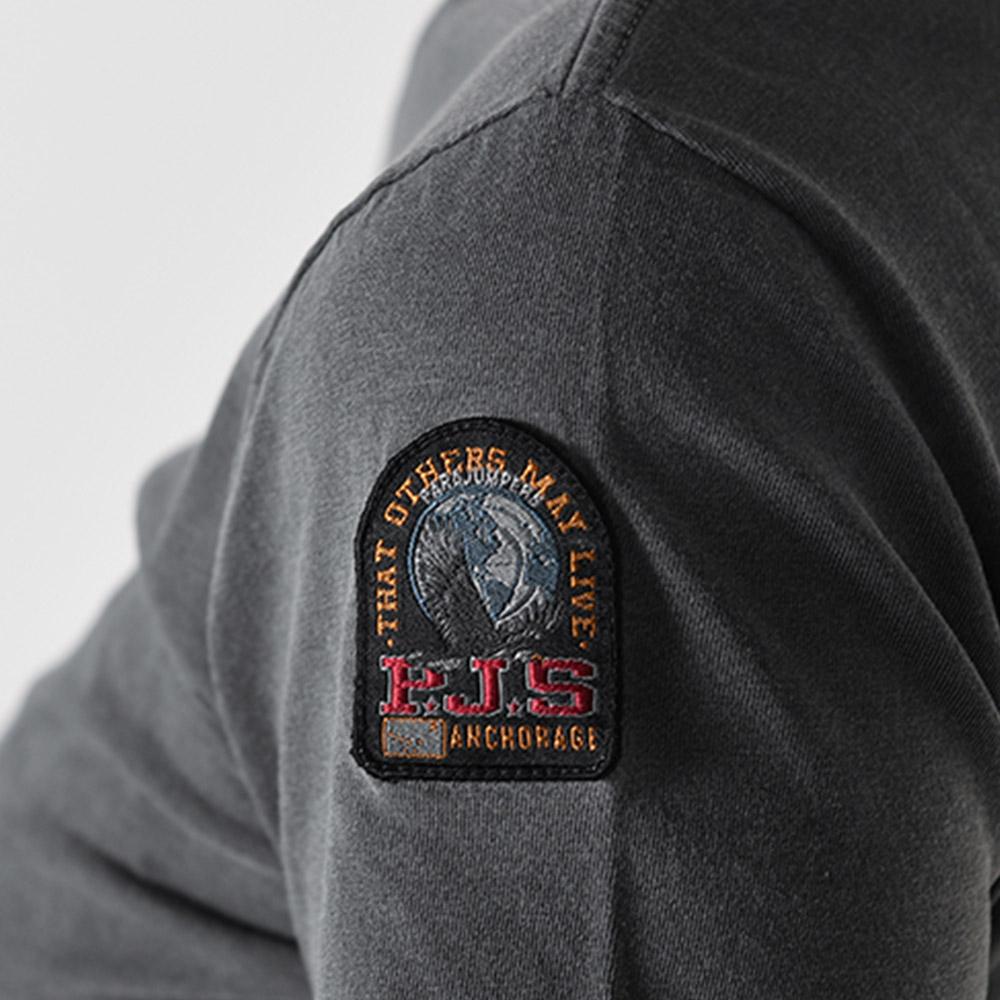 Parajumpers Logo Patch Slim Fit Short Sleeve T-Shirt Gray