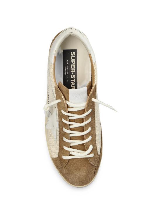 GOLDEN GOOSE Cream White Brown Leather Sneakers Men