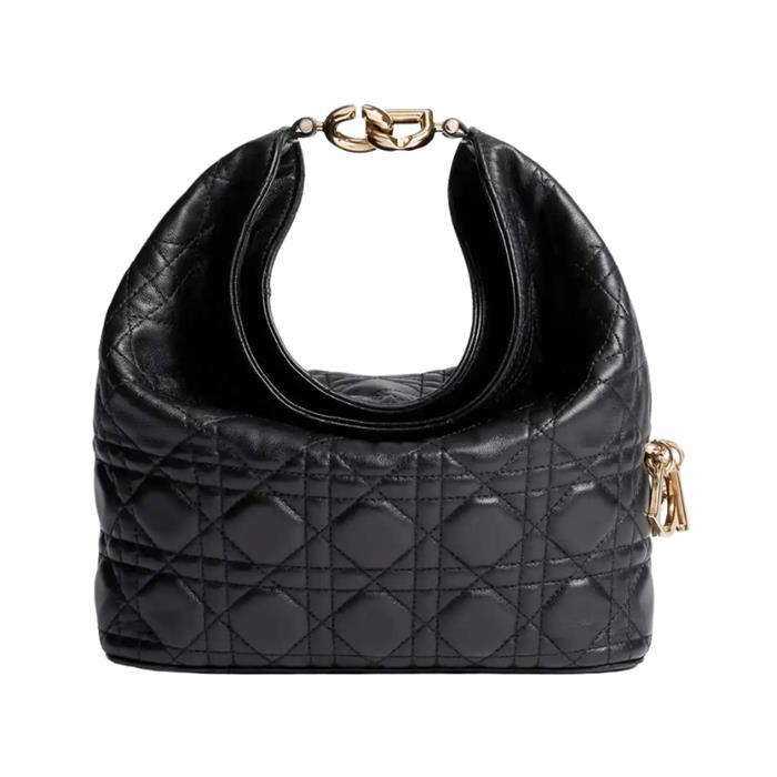 DIOR Black Leather Toujours Hobo Bag Small