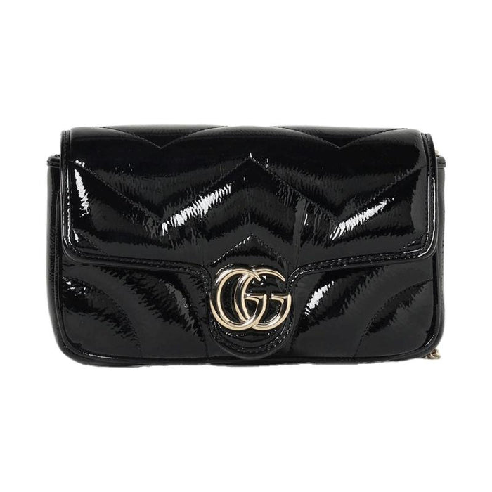 GUCCI GG Marmont Mini Crossbody Bag Black Leather