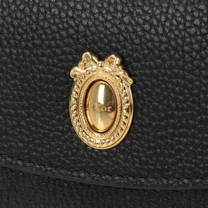 DIOR Medallion D-Riley Leather Card Holder Wallet Navy