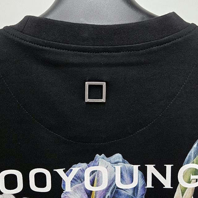 WOOYOUNGMI Flower Back Logo Short Sleeve T-Shirt Black Men’s