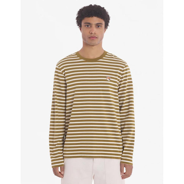 Maison Kitsune Fox Head Stripe Men’s Long Sleeve T-Shirt