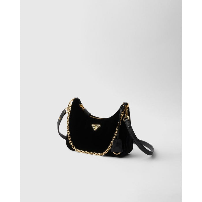PRADA Re-Edition Velvet Mini Shoulder Bag Black