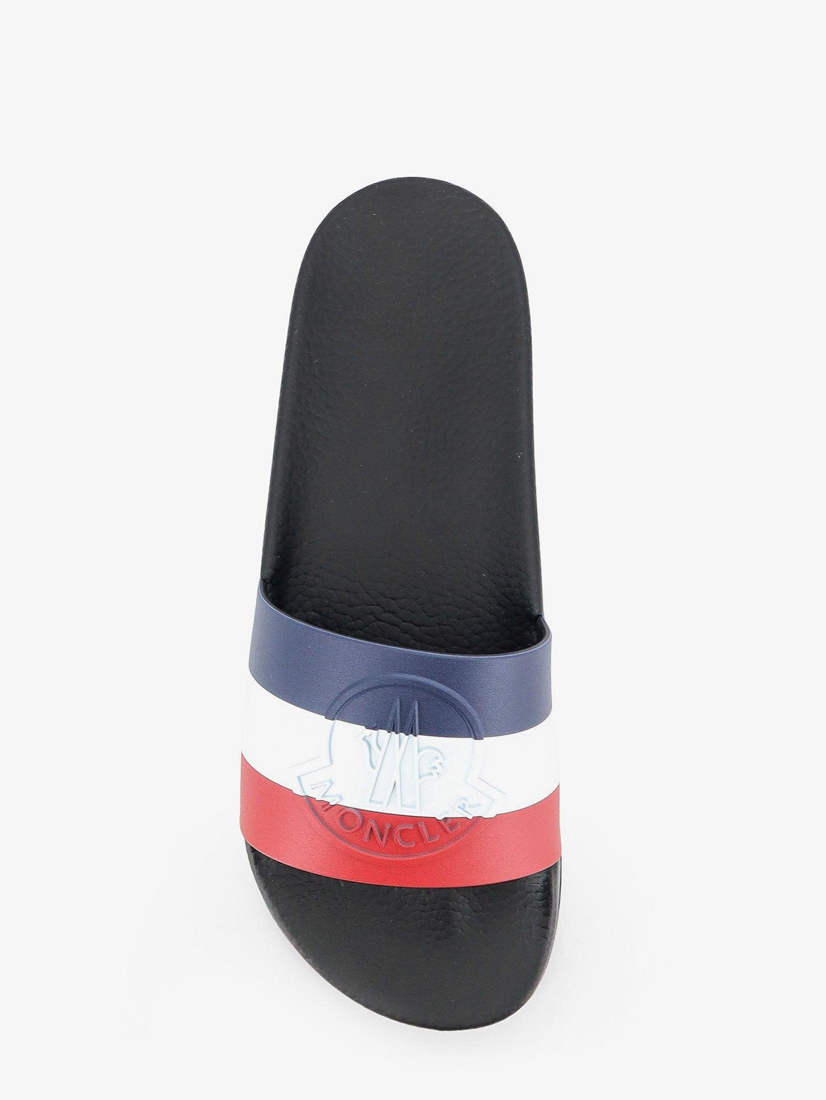 Moncler Black Leather Slide Sandals for Men