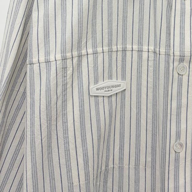 WOOYOUNGMI Logo Stripe Patch Long Sleeve Shirt W261SH10 834L