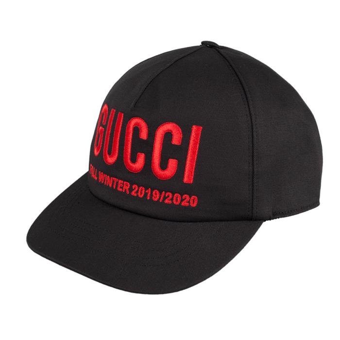 GUCCI Logo Embroidered Baseball Cap Black