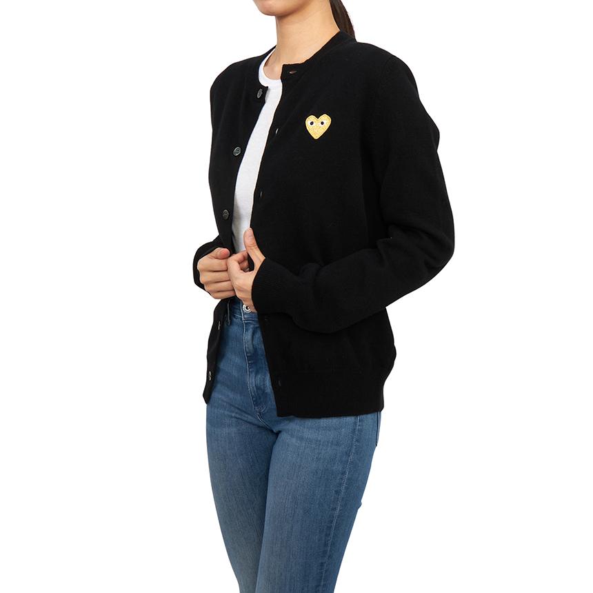 Comme des Garcons Gold Heart Patch Unisex Loose Fit Cardigan AX N049 051 1