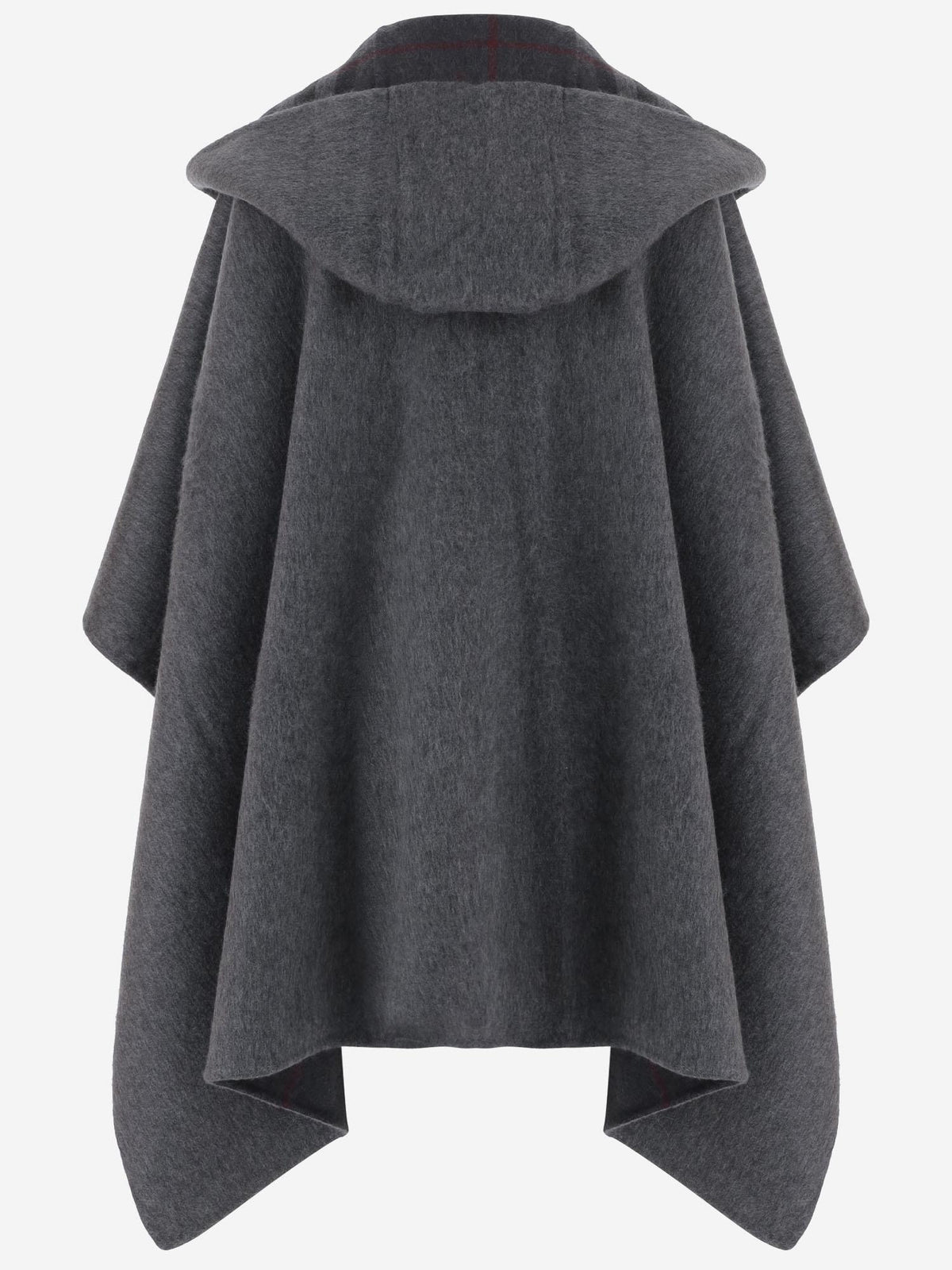 BURBERRY Charcoal Wool Cape Coat