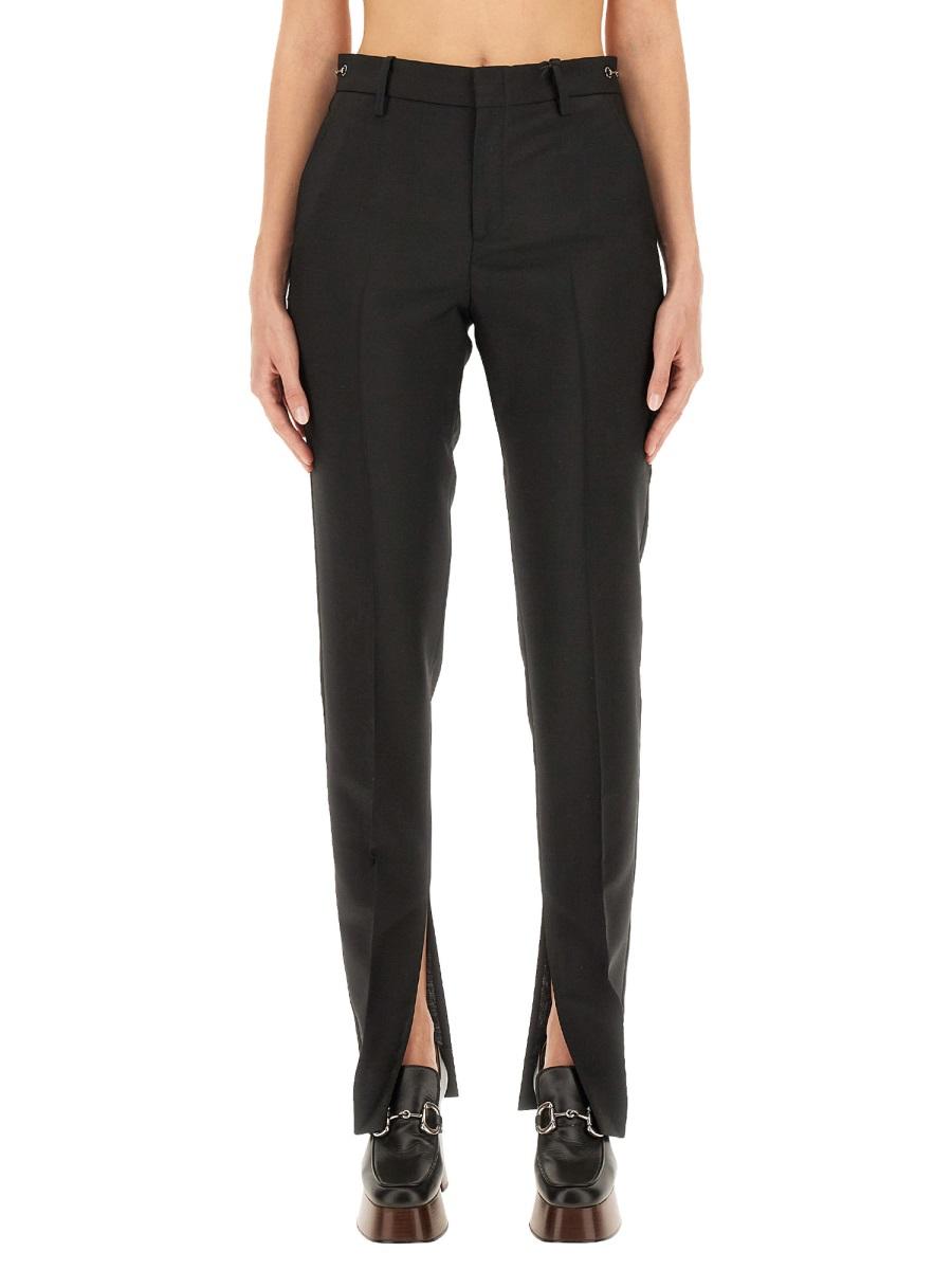 GUCCI Black Wool Classic Trousers Pants for Women