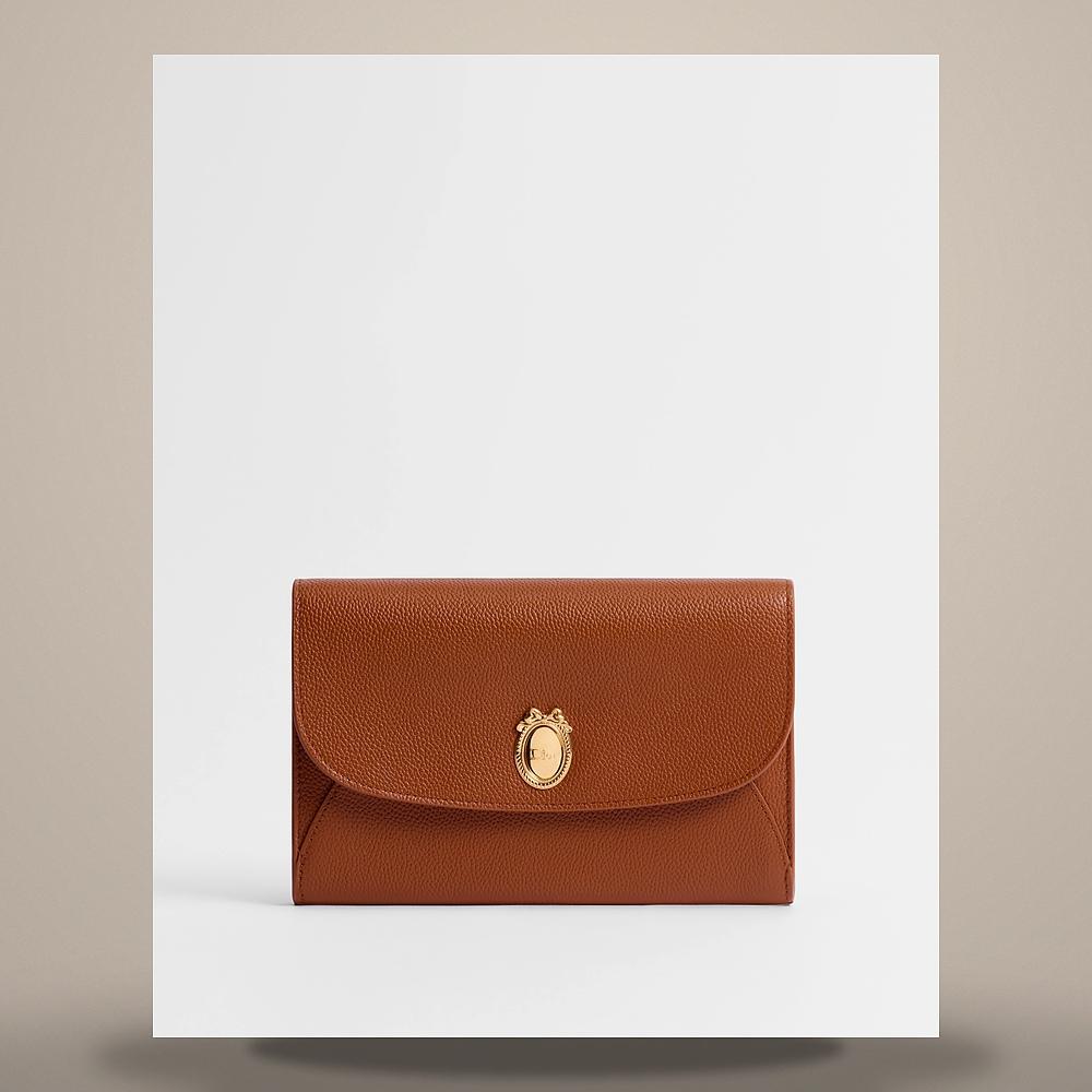 DIOR Medallion Envelope Strap Pouch Marron Bobby Lingerie Pink Gr S2223QGME M16E