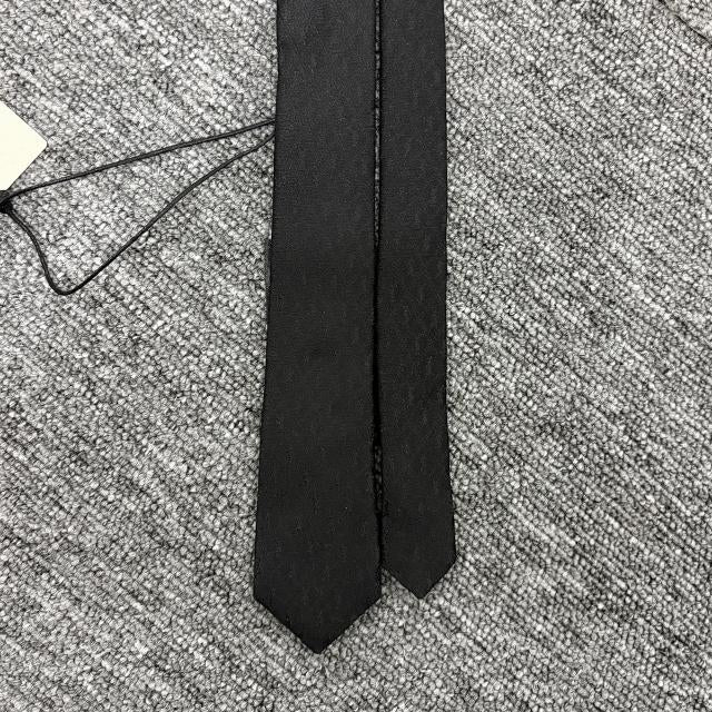 Saint Laurent Monogram Silk Narrow Tie Black