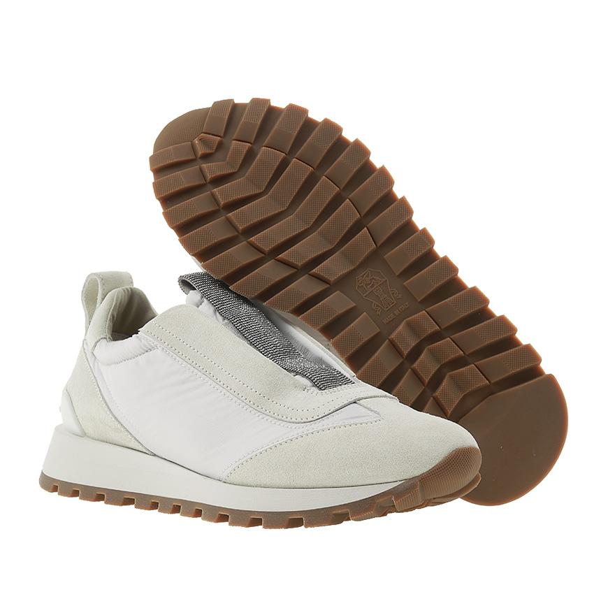 Brunello Cucinelli Women’s Precious Low-Top Sneakers White Leather