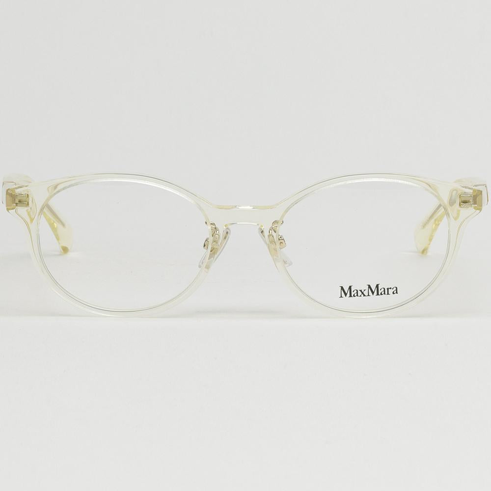 Max Mara Round Transparent Ivory Acetate Eyeglasses Asian Fit MM5127D 025