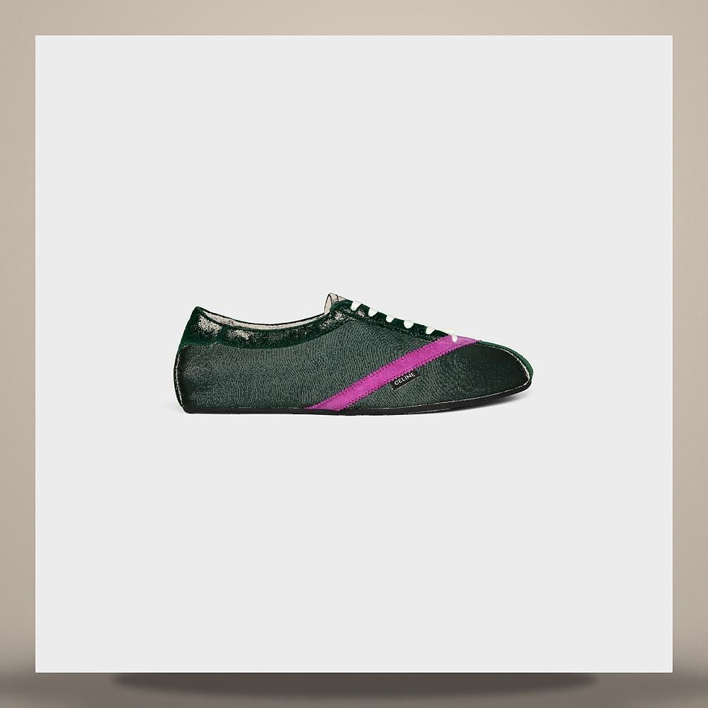 CELINE Dark Green Purple Grosgrain Velvet Suede Calfskin Lambski 366647032C GHX4