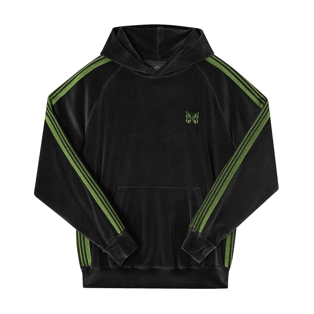 NEEDLES Velour Track Hoodie Men’s Hooded Sweatshirt RW324 CBlack