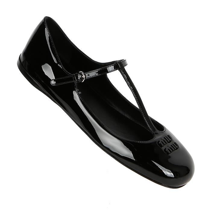 Miu Miu Patent Leather Ballerina Flats 5F136E 069 F0002