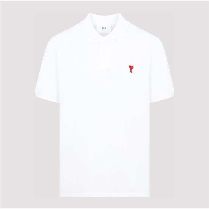 AMI Unisex Heart Logo Short Sleeve Polo T-Shirt BFUPL001