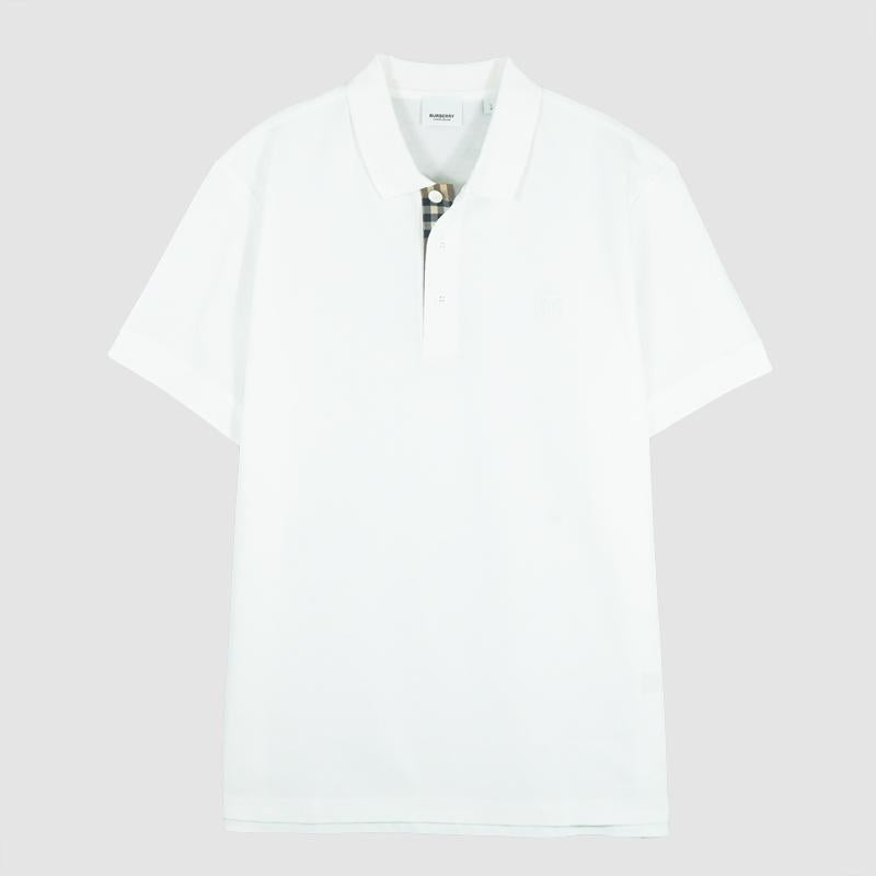 BURBERRY Eddie TB Logo Short Sleeve Polo T-Shirt White