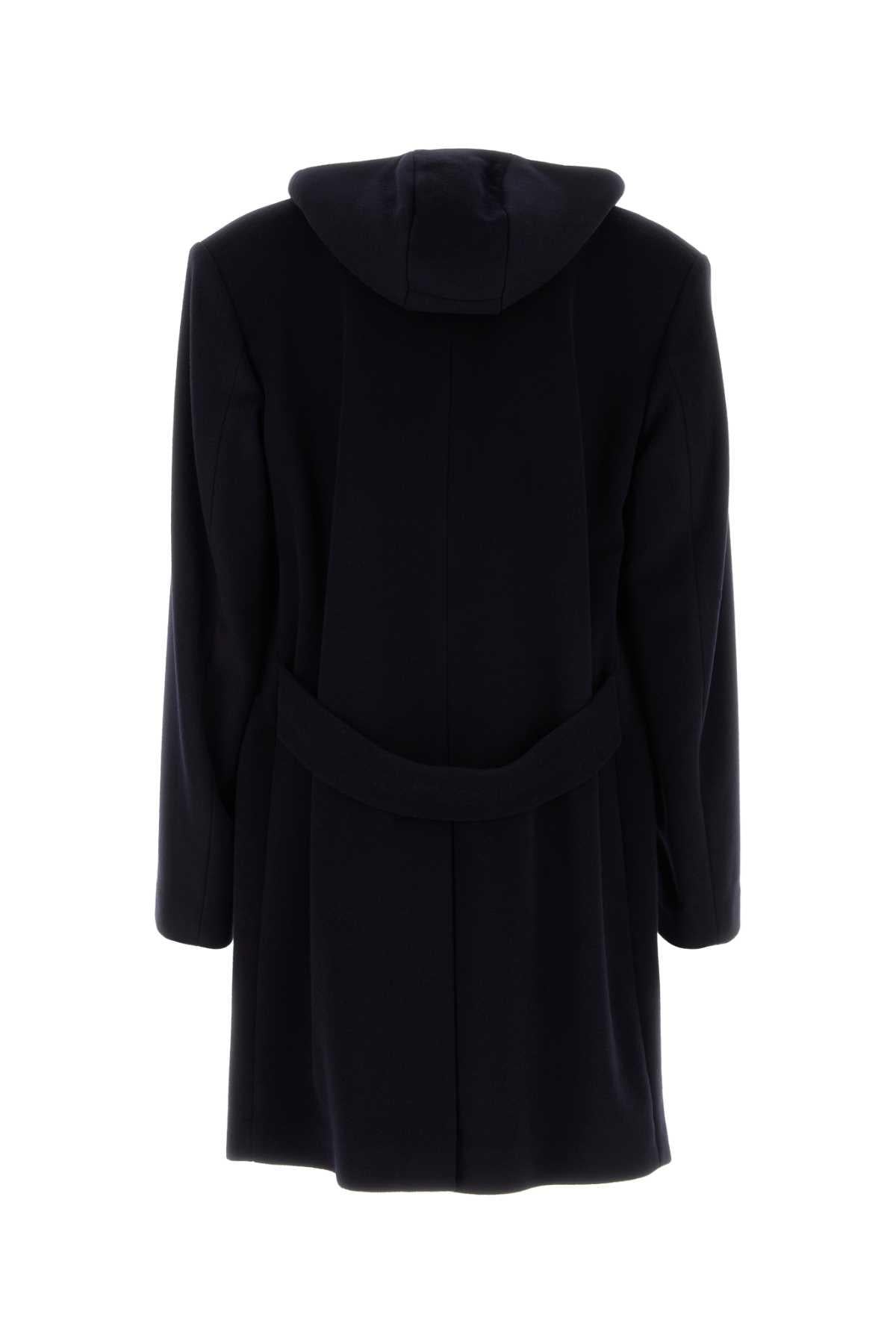 PRADA Black Wool Blend Long Coat for Men