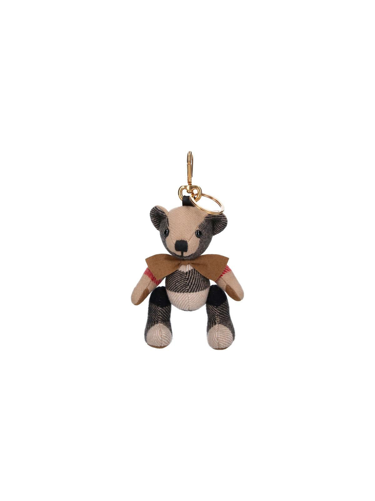 BURBERRY Gold-Tone Logo Keyring Keychain Accessory