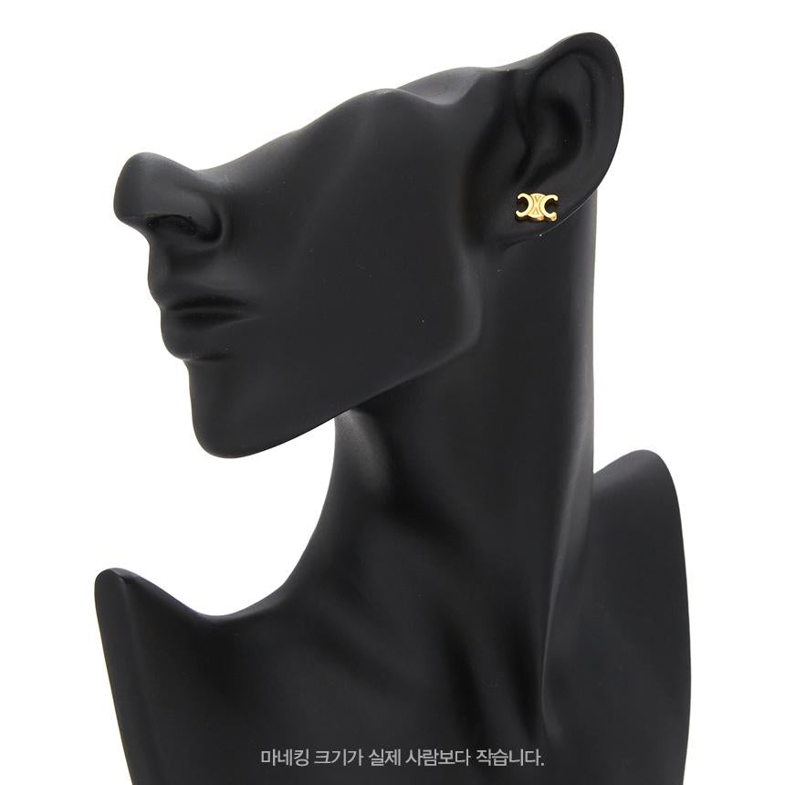 CELINE Triomphe Women's Earrings Gold-Tone