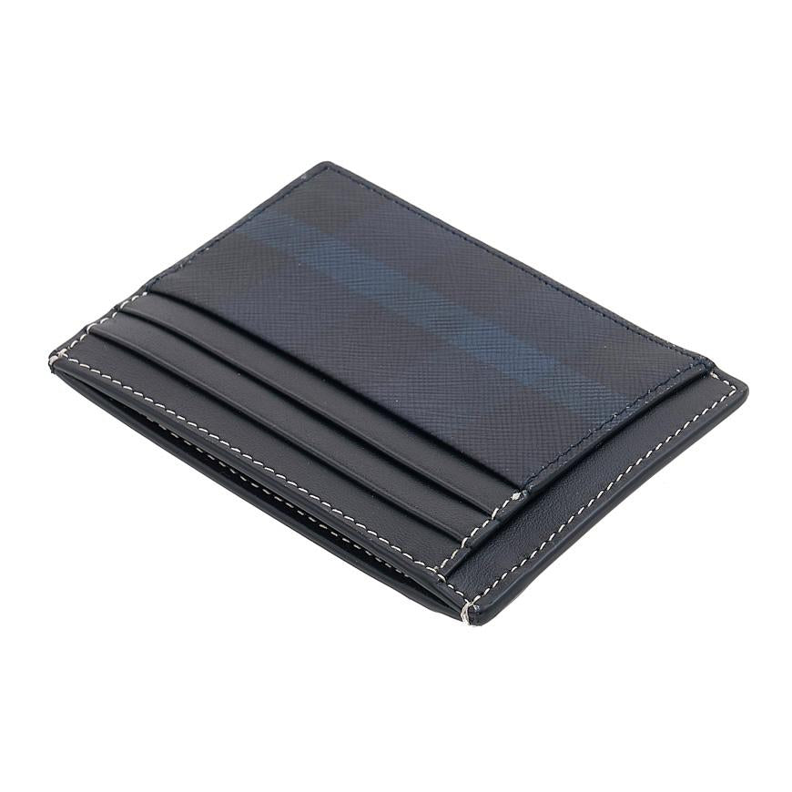 BURBERRY Black Leather Money Clip Card Holder