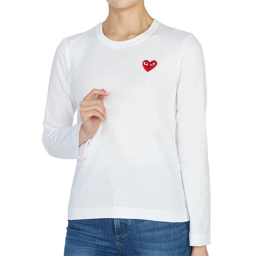 Comme des Garcons Red Heart Logo Women’s Long Sleeve T-Shirt AZ T117 051 2