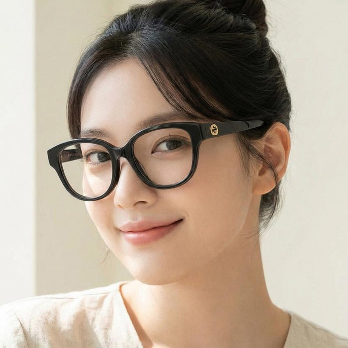 GUCCI Interlocking G Acetate Square Eyeglass Frames Unisex Asian Fi GG1260OA 001