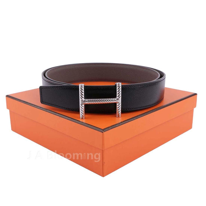 HERMES Iseo Reversible Leather Belt 32mm with Buckle