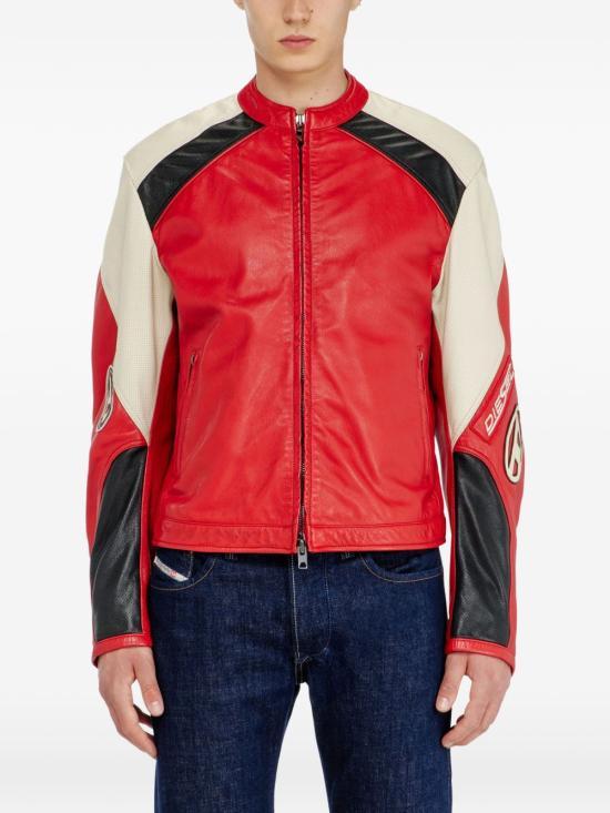DIESEL Men’s Outerwear Jacket Black Cotton Blend Zip-Up Coat